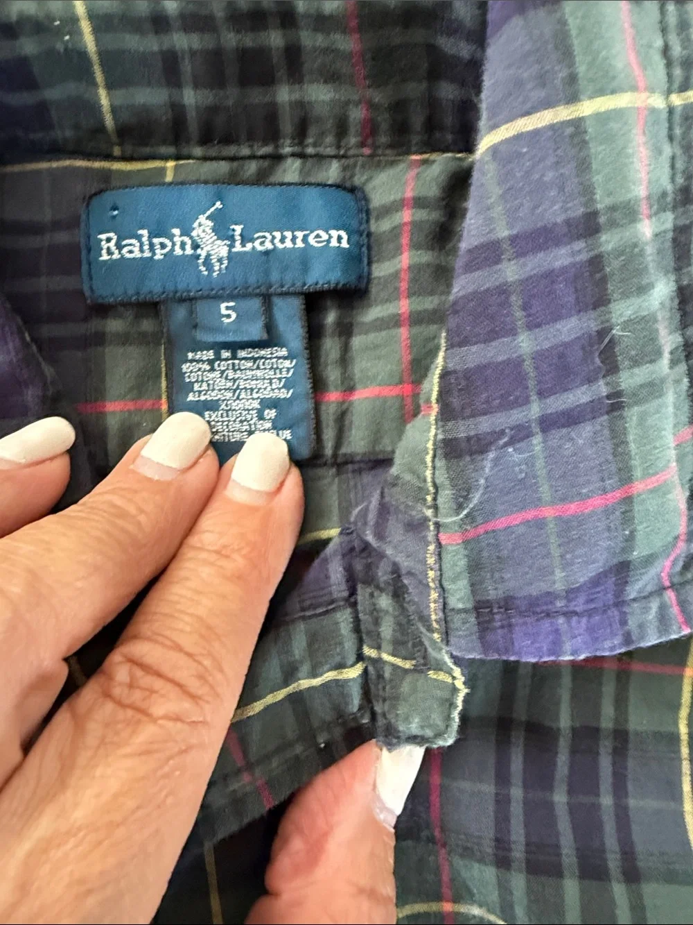 Ralph Lauren Purple & Green Plaid Button-Down Shirt